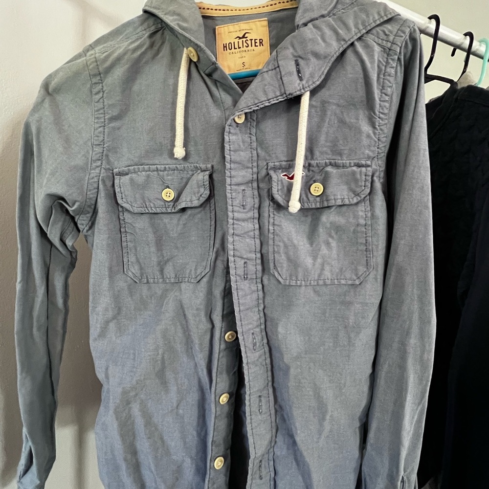 Hollister Men's Light Blue Jacket